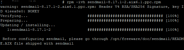 Install the latest Sendmail RPM successfully.