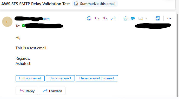 Received email