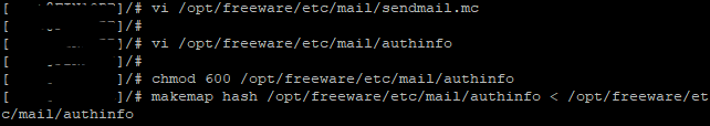 Figure 1. Configuring the SMTP relay, authinfo database, and generating the authinfo hash map.